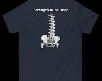 Koszulka z anatomią kręgosłupa człowieka – kręgosłup siły, grafika szkieletowa, koszulka unisex z nadrukiem medycznym na siłownię i fitness