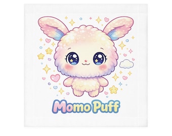 Kawaii Trio Face Towel Momo Puff Friends Soft Pastel Cuteness for Kids.