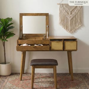 Brown Dressing Table Set - Etsy