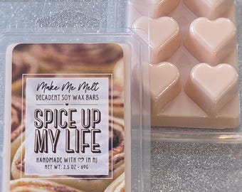 Spice Up My Life / Cera profumata alla cannella e zucchero / crostatine di cera di soia a lunga durata e dal profumo intenso / Barrette di cera alla cannella per scaldavivande