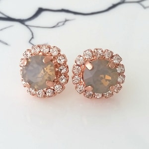 Gray earrings,Grey opal earrings,Gray Bridal earrings,Gray opal Bridesmaid gift,Crystal earrings,Gray bridesmaid earring,Crystal crystal