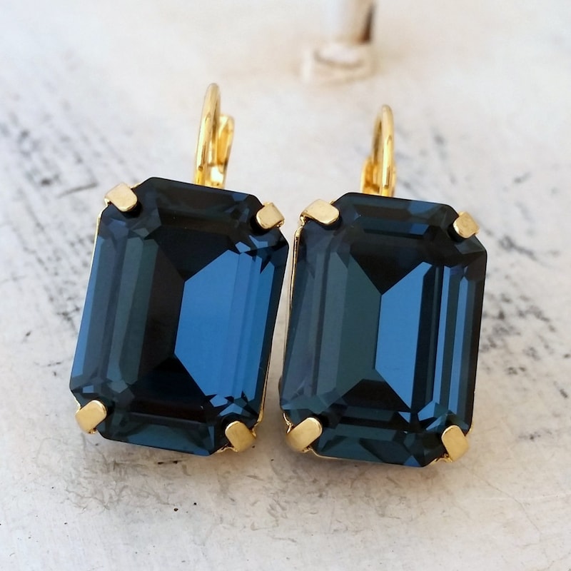Retro Blue Drop Earrings