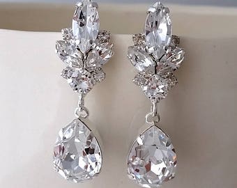 Bridal chandelier earrings,Crystal chandelier earrings,Wedding earrings,Bridal earrings,Vintage earrings,Crystal earrings,Bridal jewelry