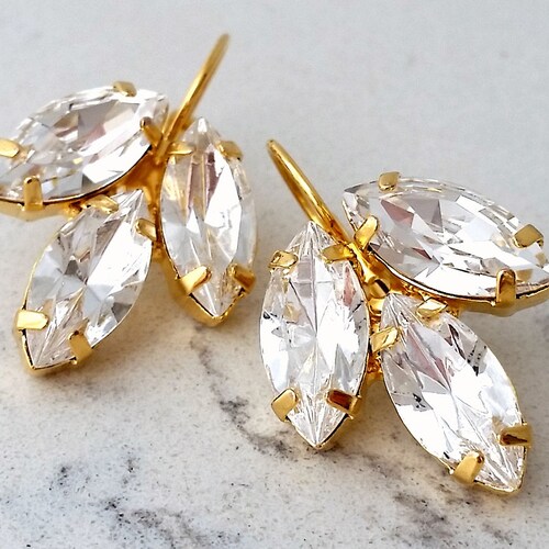 De Cavalier Rose Gold and Clear crystal earrings 799 main image 1