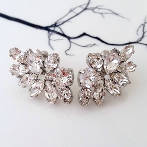 Climbing Earrings,Bridal climbing Earrings,Crystal Ear Crawlers,Silver earrings,Crystal Earrings,Bridal Trendy Earrings,Ear Cuff