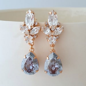 Light Dusty blue Bridal earrings,Dusty blue earrings,light Blue earrings,Bright blue chandelier earrings,Light Dusty blue earrings