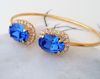 Sapphire bracelet,Blue bracelet,sapphire Bridal bracelet,Bridal Cuff,Bridesmaid Jewelry,Cuff Bracelet,Open cuff Bracelet,Adjustable Bracelet