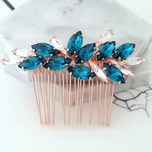 Teal Hair Comb,Bridal hair comb,Teal blue hair comb,Teal Hair Accessory,Teal turquoise Hair comb,Bridal headpiece,Teal Headpiece