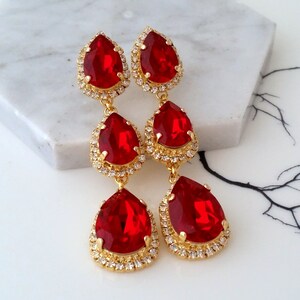 Red chandelier earrings,Red ruby earrings,Red long earrings,Bridal earrings,Red ruby earrings,Red ruby drop earrings,Vintage wedding earring