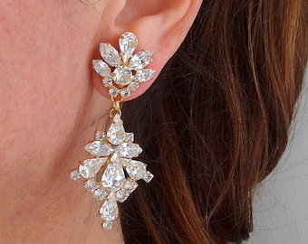 Bridal earrings,Long chandelier earrings,Wedding earrings,Bridal earrings,Vintage earrings,Crystal crystal earrings,Bridal jewelry