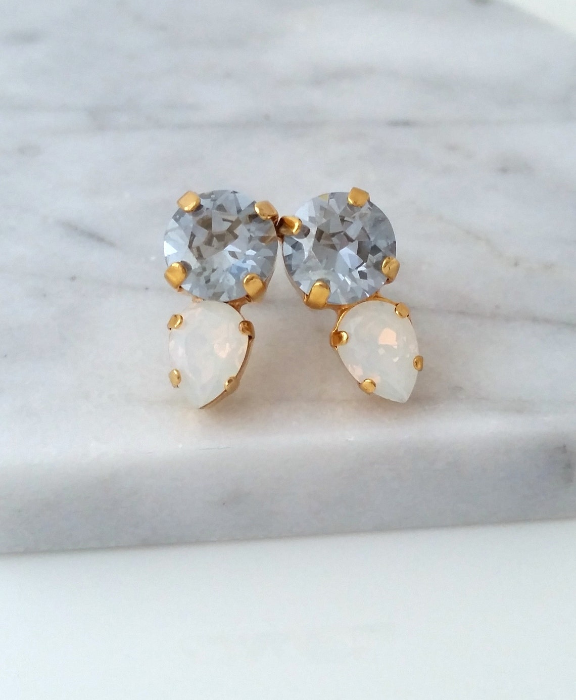 Dusty Blue Earringsdusty Blue Bridal Earrings Studopal Etsy