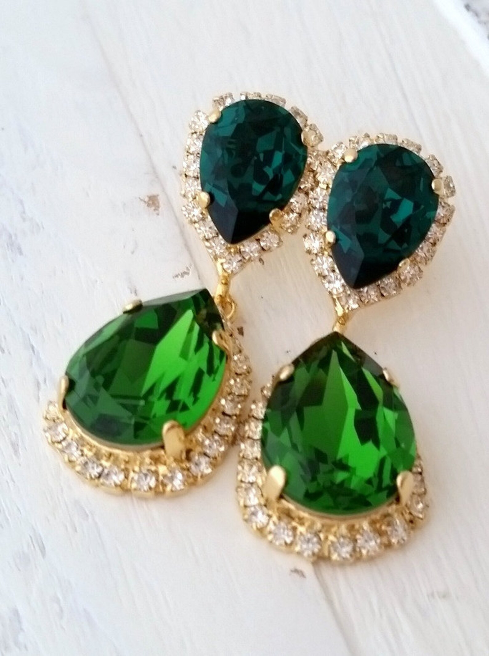 Emerald earringsEmerald green chandelier earringsemerald | Etsy