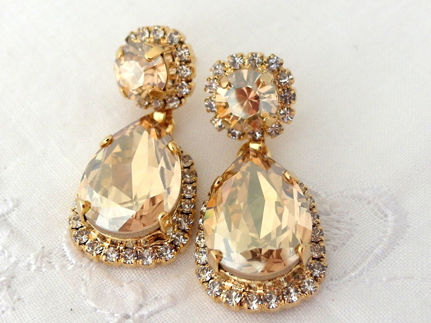Champagne Earrings chandelier Earrings champagne Bridal Earrings