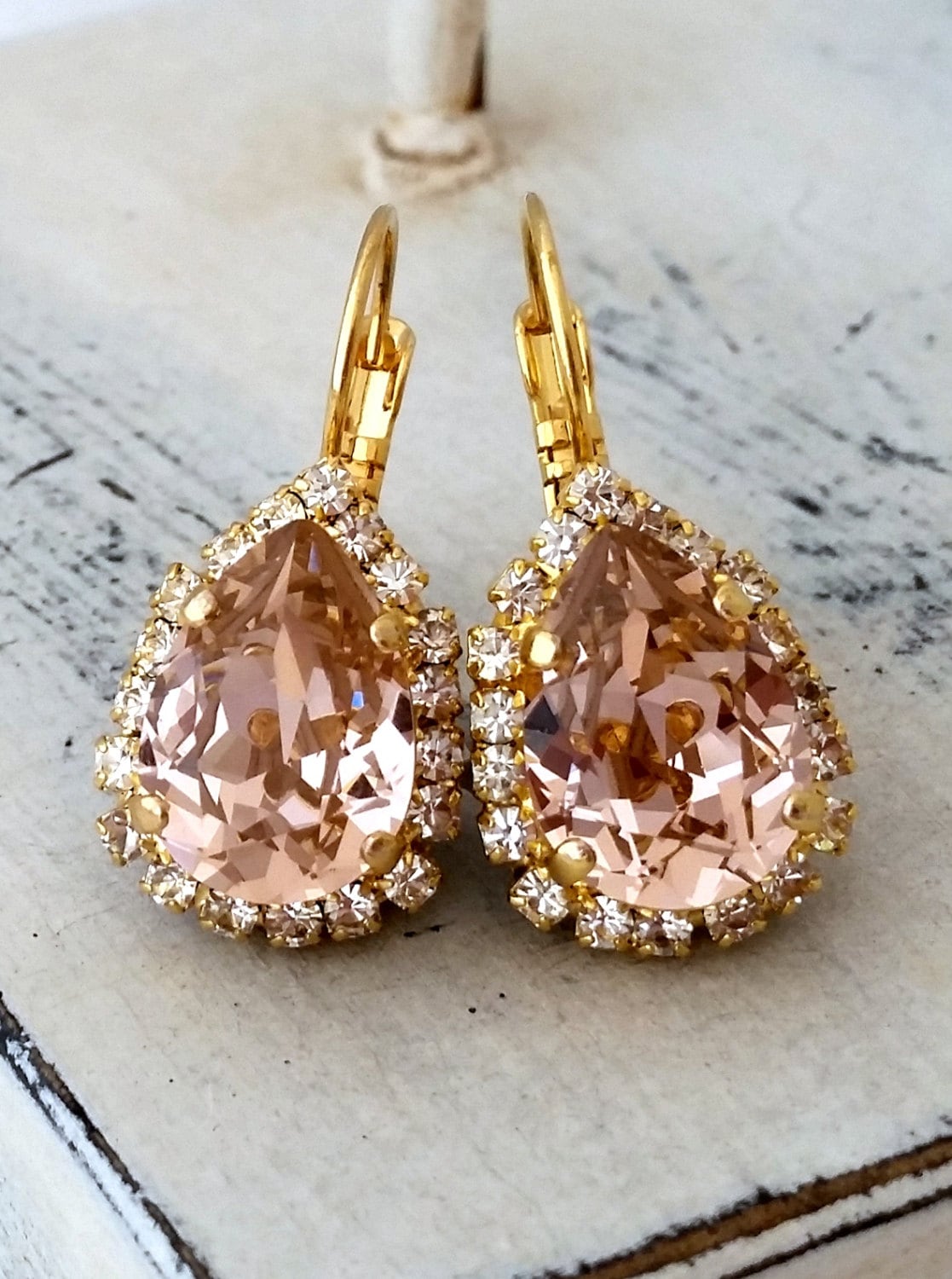 Blush earringsdrop earringsblush pink bridal earringblush Etsy