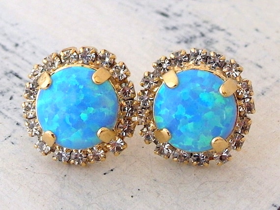 Etsy opal stud earrings new arrivals