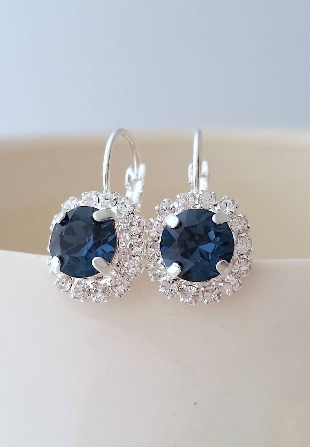 Navy Blue Earringsblue Earings Bridesmaid | Etsy