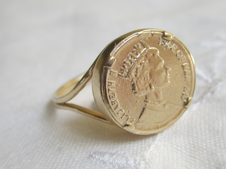 Gold Coin Ring Coin Ring Vintage Ring Ring Etsy