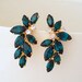 Emerald earrings,Emerald bridal earrings,Statement earrings,Large earrings,Cluster earring,Crystal earring,crystal earring,Bridesmaids 