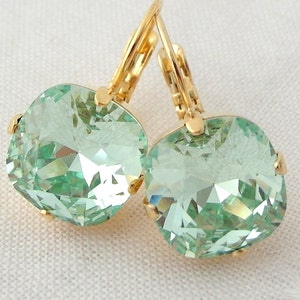 Mint earrings,Crystal crystal drop/stud earrings,mint sea foam Rhinestone dangle earrings, Bridal earrings, Bridesmaid earrings