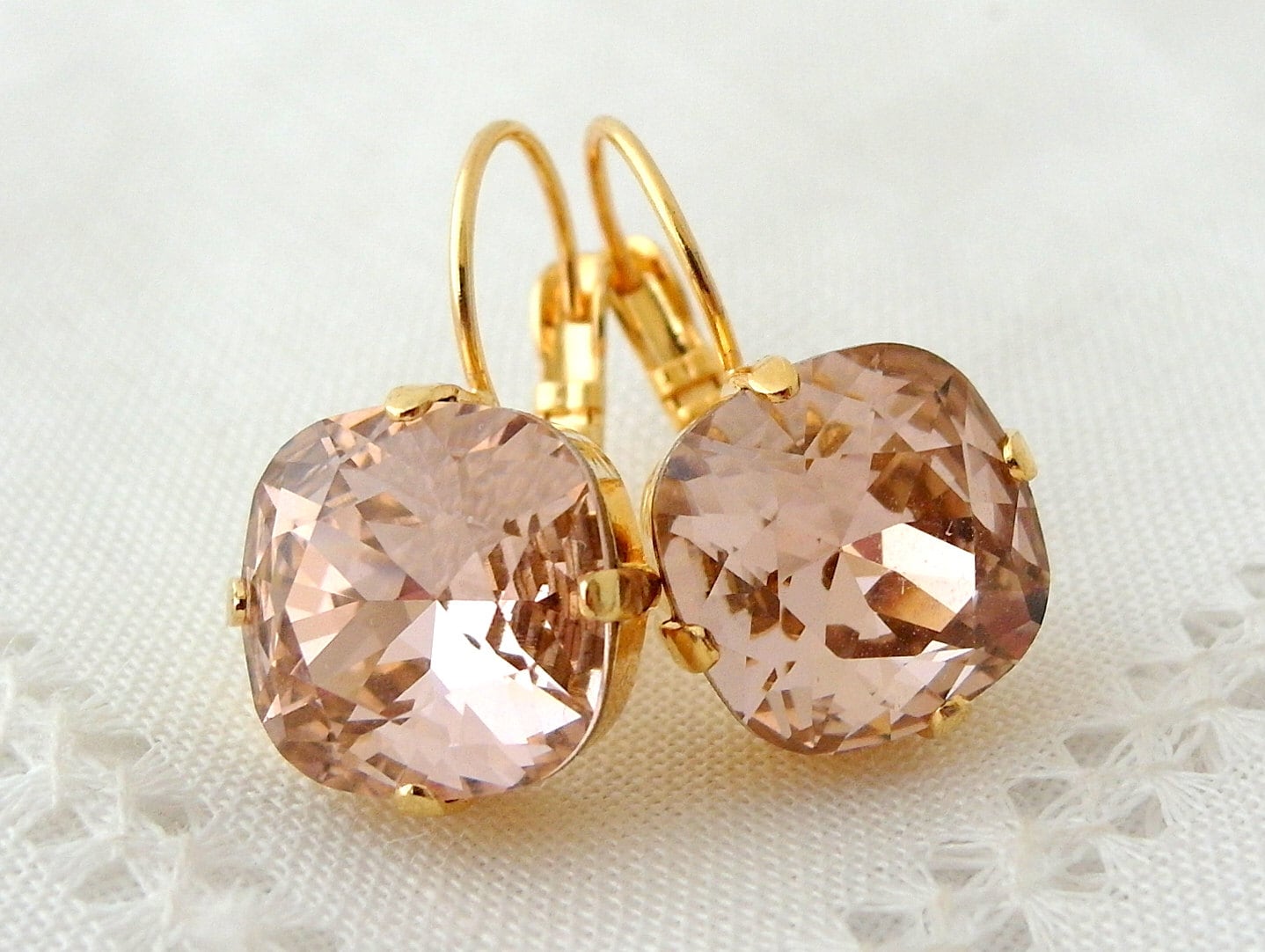 Blush Drop Earringsblush Pink Dangle Earringsblush Pink Etsy