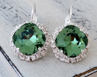 Emerald drop earrings,emerald green earrings,Crystal earrings,emerald bridal earrings,emerald bridesmaids earrings,Drop earring,silver