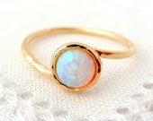 Opal ring, White opal ring, Gemstone ring, Gold ring, Silver ring, white stone ring, October birthstone ring, dainty ring, stacking ring