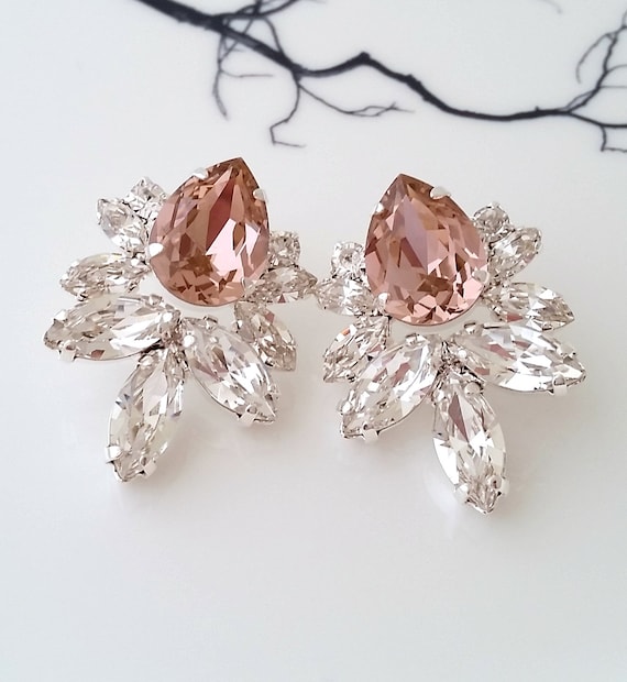 Blush EarringsMorganite EarringsBlush Bridal | Etsy