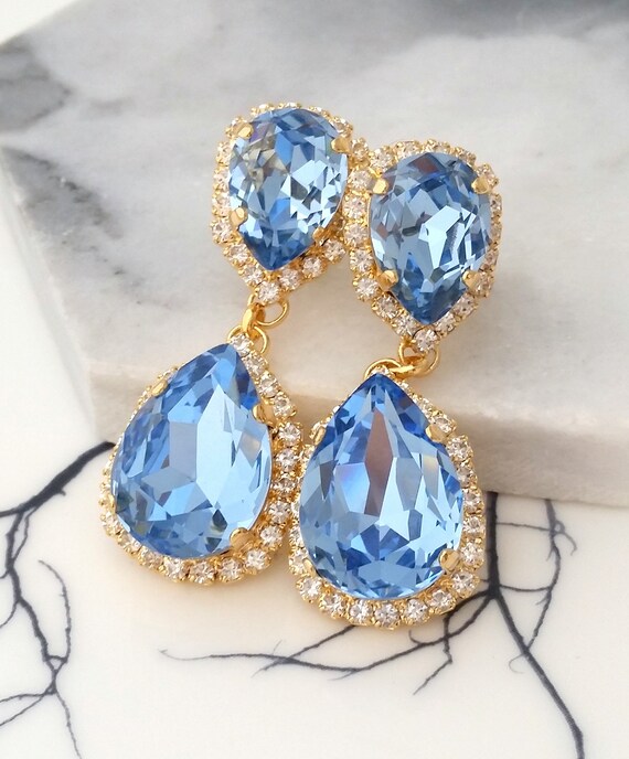 Light blue chandelier earrings new arrivals