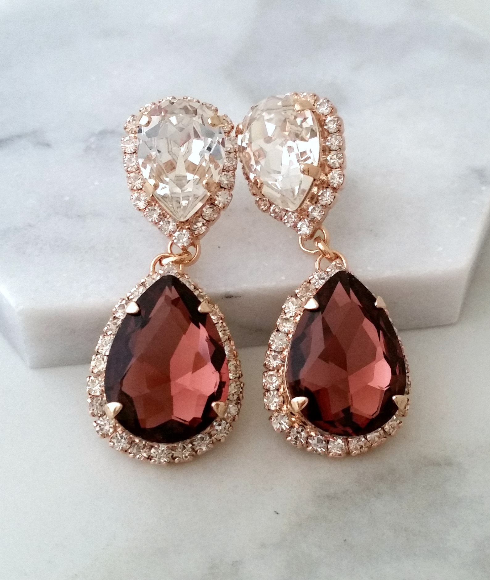 Burgundy Earrings Bridal Earringsburgundy Chandelier Etsy Israel