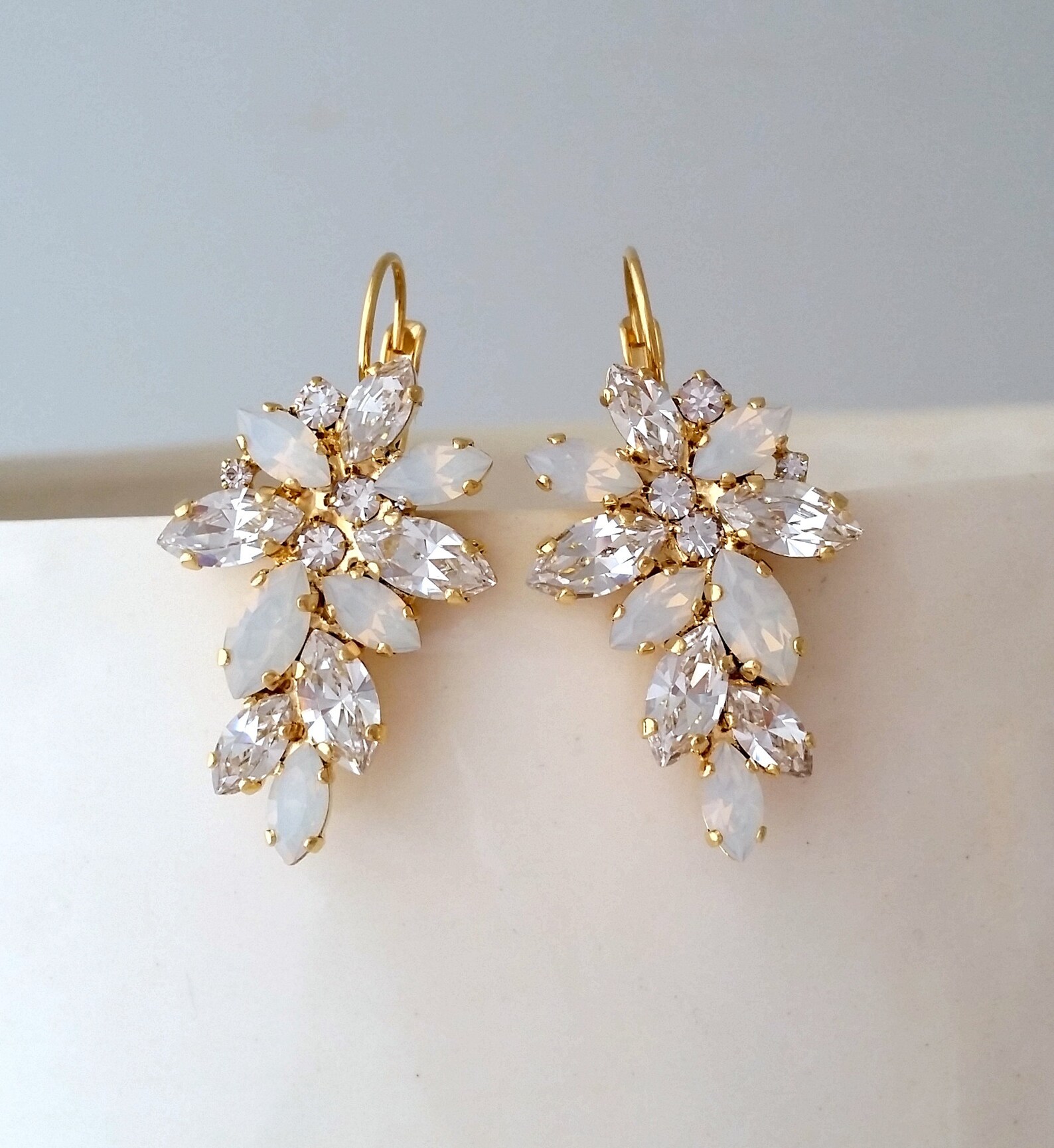 Bridal Earringsopal Earringsbridal Earringswhite Opal Etsy
