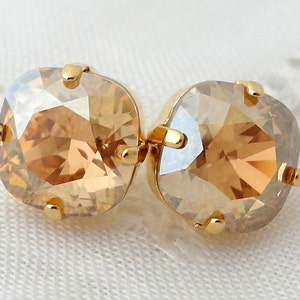 CHAMPAGNE TWO STONE EARRINGS main image 1