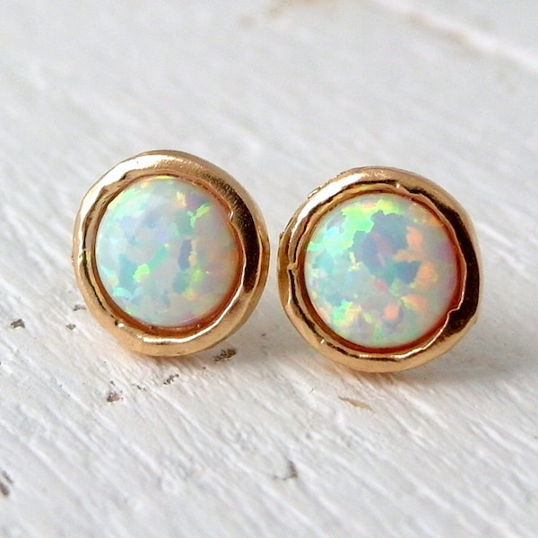 White Opal earrings,White Opal stud earrings,Opal studs,Opal stud earrings, Gold / silver studs, October birthstone earrings, opal studs