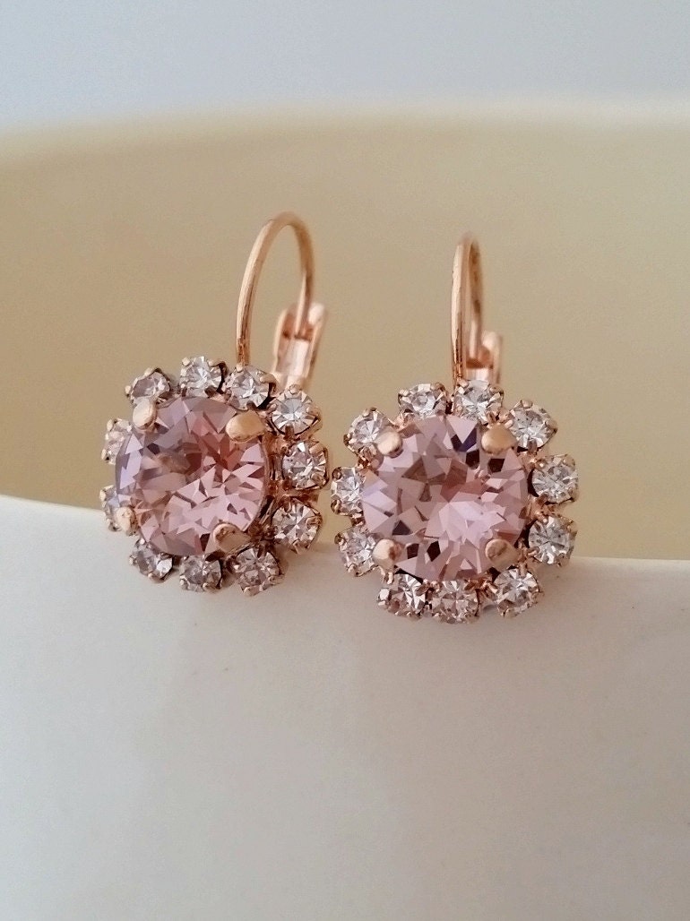 Morganite earringsBlush earringsBridal earringsRose gold | Etsy