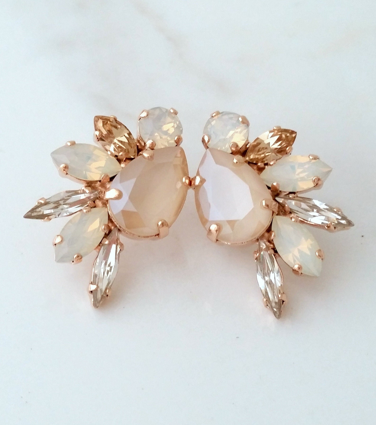 Women Cream Luxe Beige Earrings
