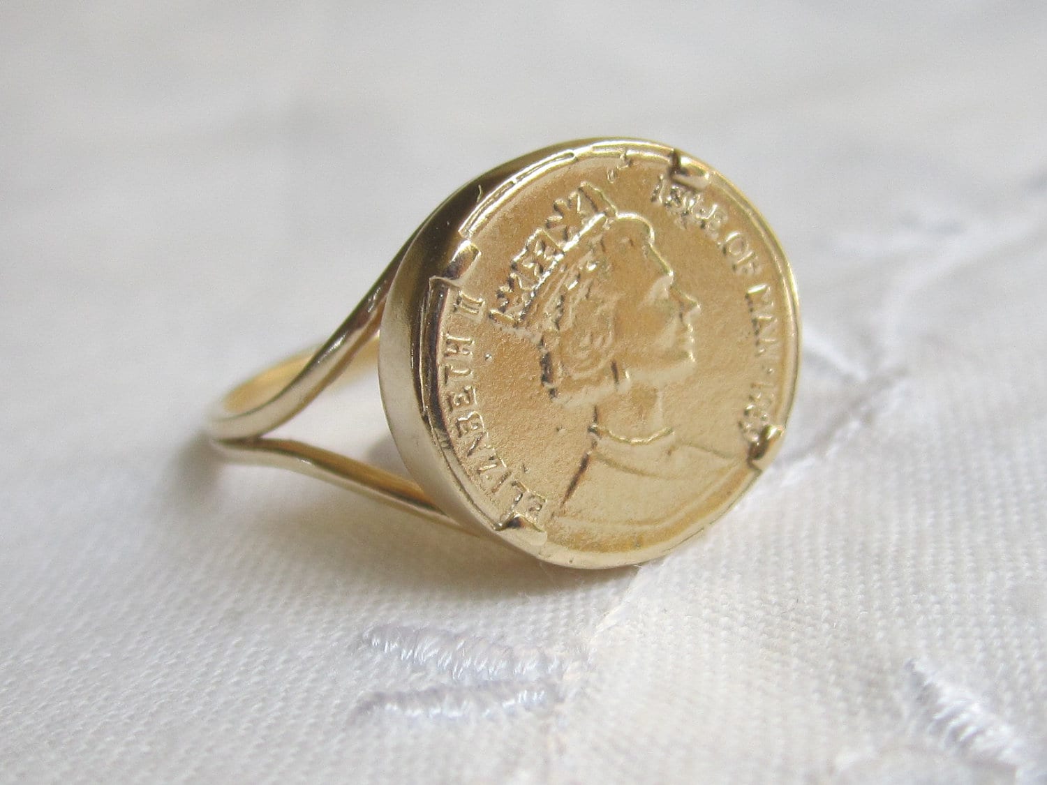 18K Yellow Gold Men's Peso Gold Coin Ring 1945 Mexico Peso Size ...