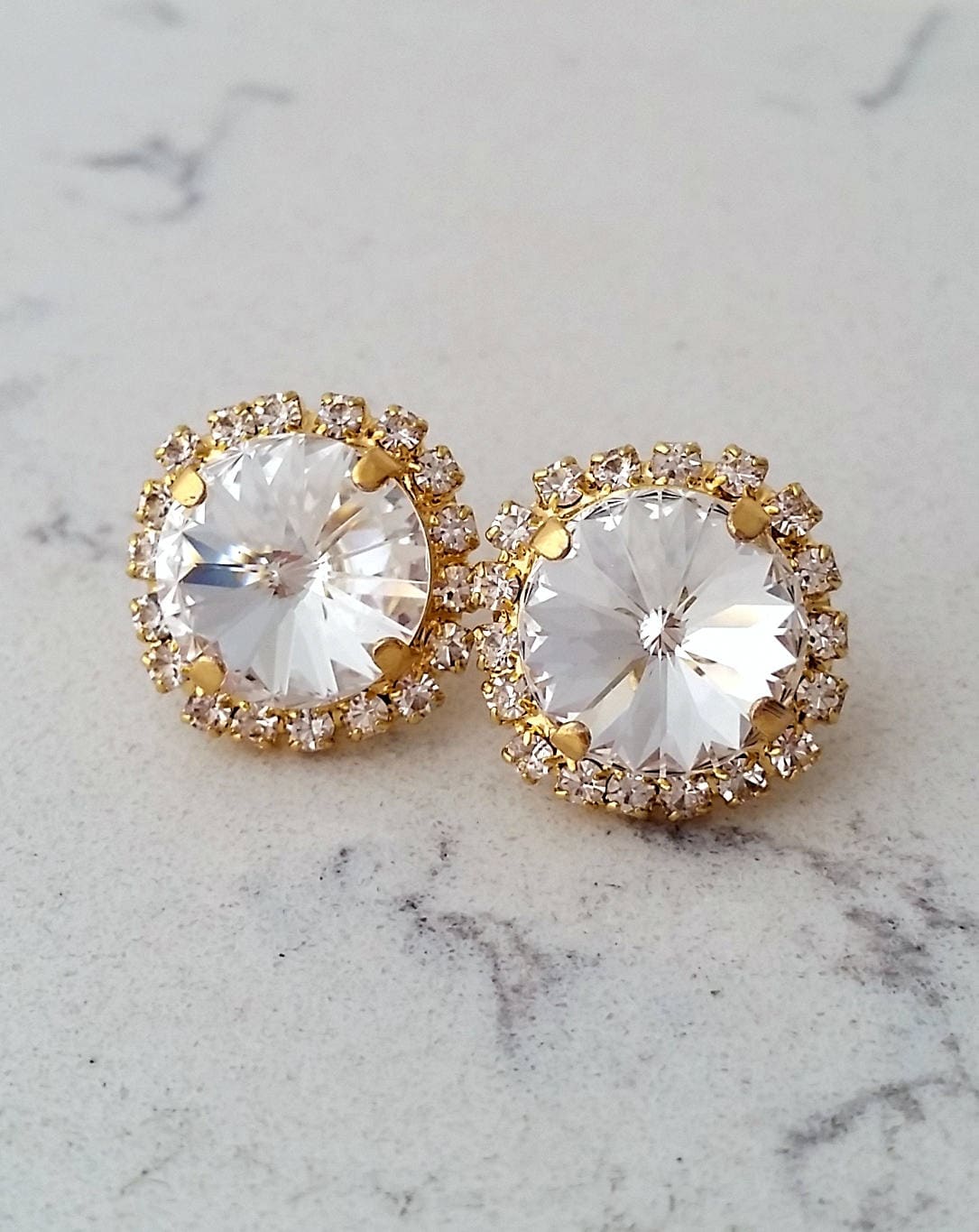 Ginnie Stud Earrings - Crystal main image 1