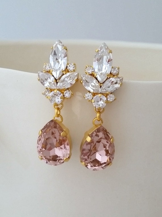 Blush Bridal Earringsblush Chandelier Earringswedding Image 0