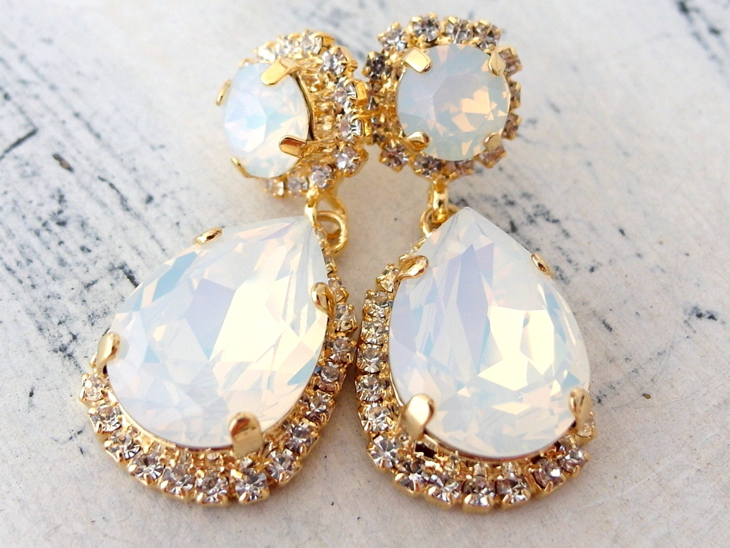 Sonja Luxe White Opal Earrings main image 1