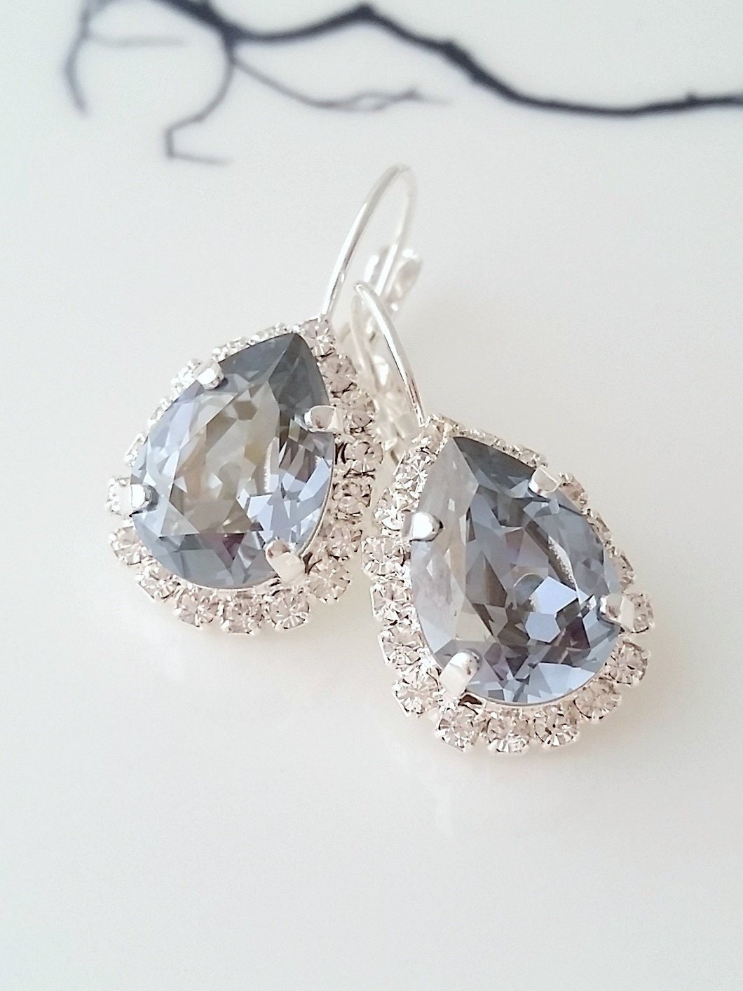 Bridal EarringsDusty Blue Earringsslate blue | Etsy