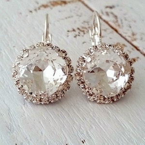 Clear crystal drop/Stud earrings,Bridal earrings,Drop/stud earrings,Bridesmaid earring,wedding jewelry,white wedding,crystal earrings