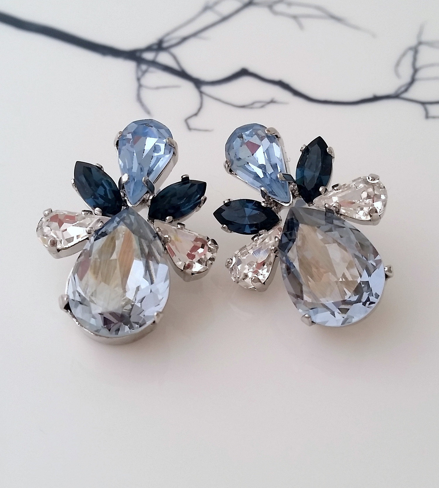 Blue Posy Earrings main image 1