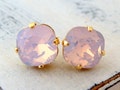 Pink opal studs/drop, Opal earrings, pink opal Crystal crystal stud/drop earrings, Bridal earrings, Bridesmaid gifts, choose metal finish product logo