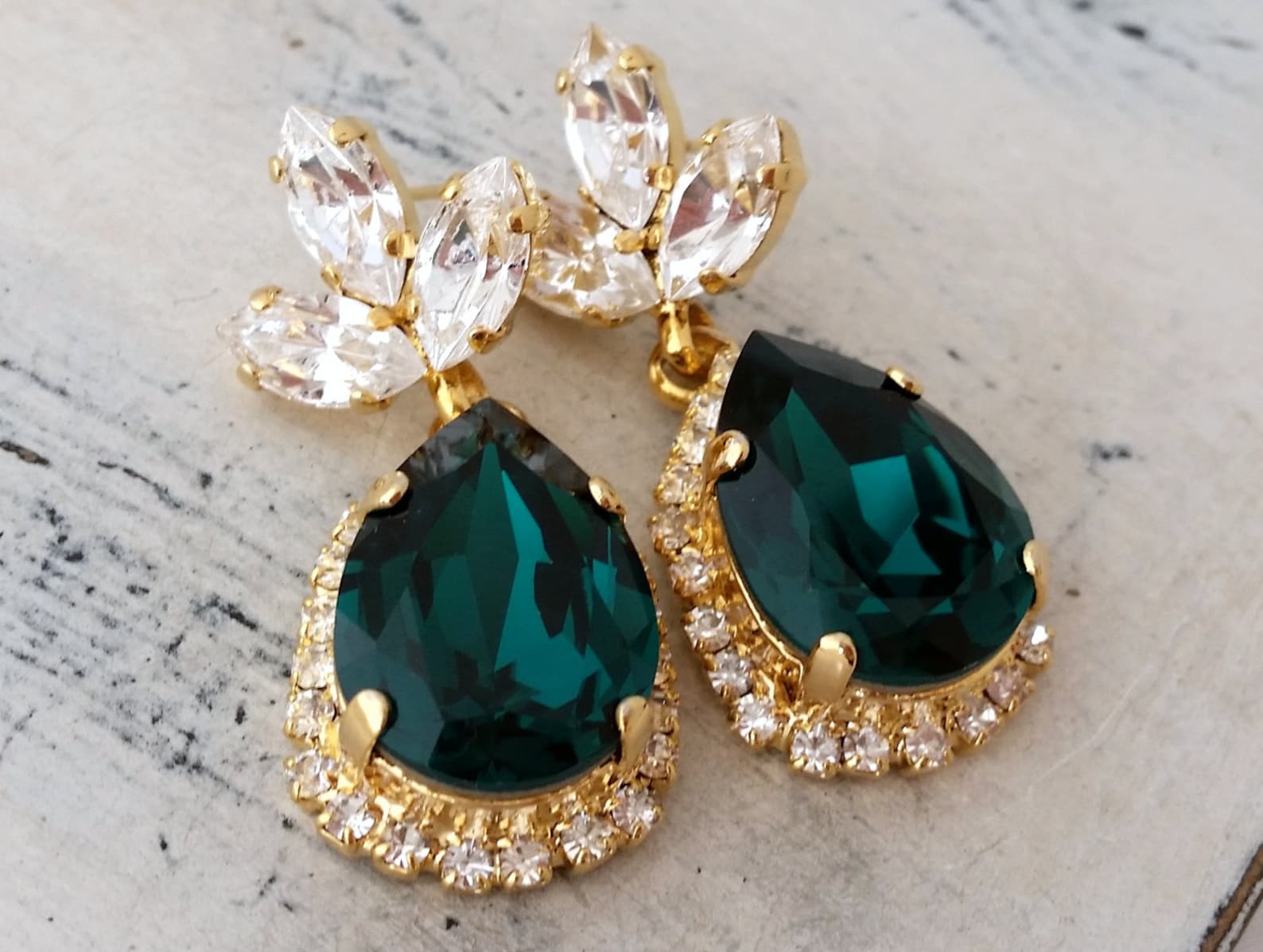 Emerald earringsEmerald green chandelier earringsDrop | Etsy