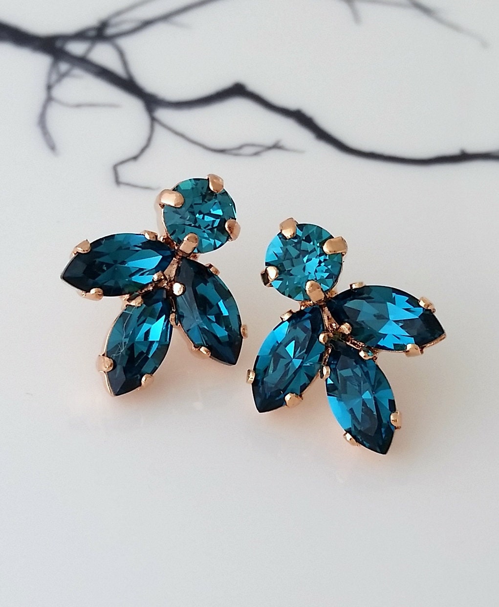 Teal color deals earrings