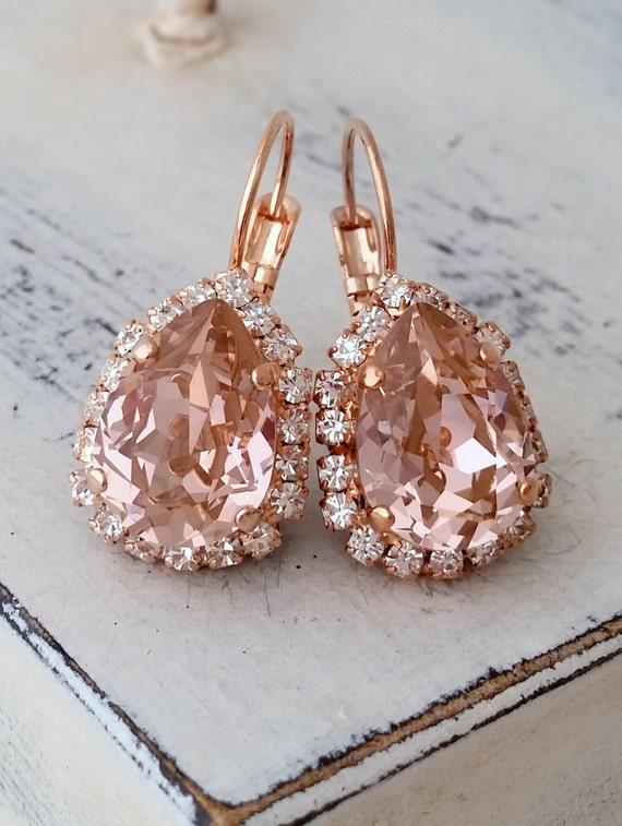 Zara pink crystal dangle tear drop earrings | Pink crystal, Teardrop  earrings, Dangles