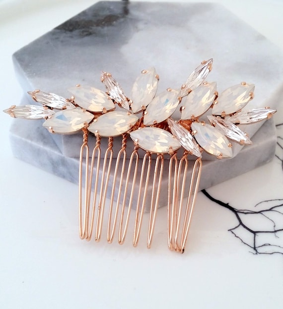 Bridal Hair Comb,white Opal Hair Comb,wedding Hair Accessory 