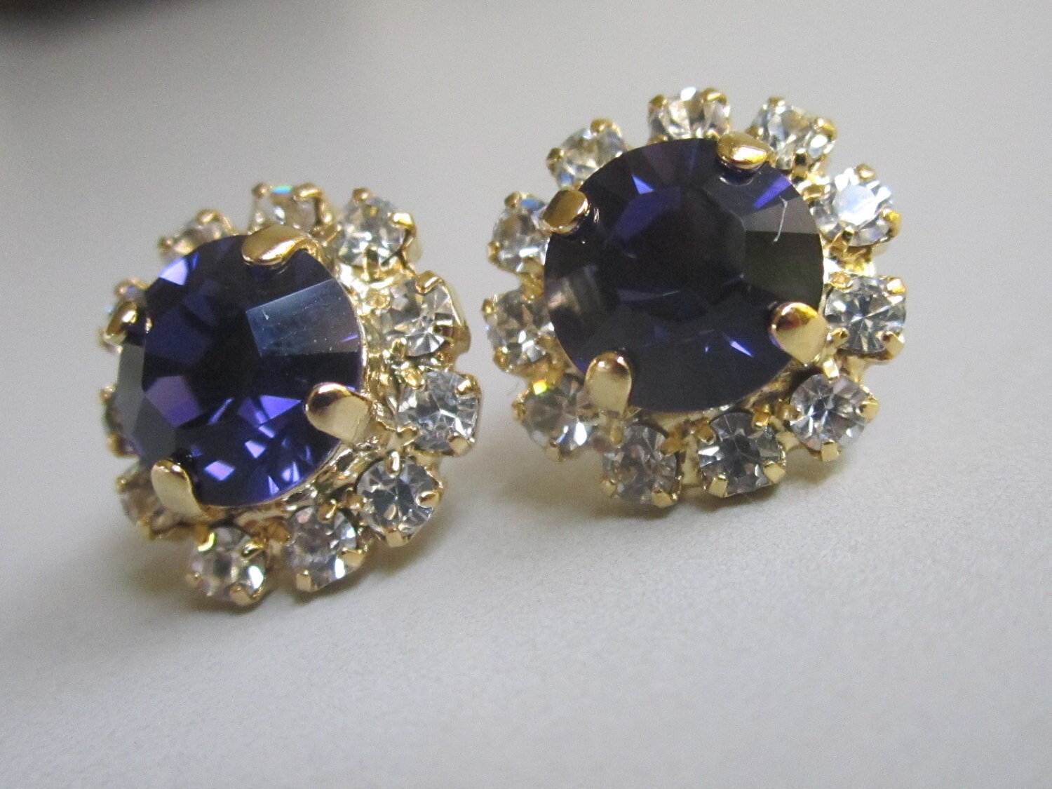 Last True Angel Mini Petrol Blue Crystal Stud Earrings