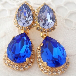 Sapphire earrings,Blue earrings,Chandelier earrings,Bridal earrings,bridesmaid gift,Sapphire Dangle earring,wedding Jewelry,Sapphire wedding