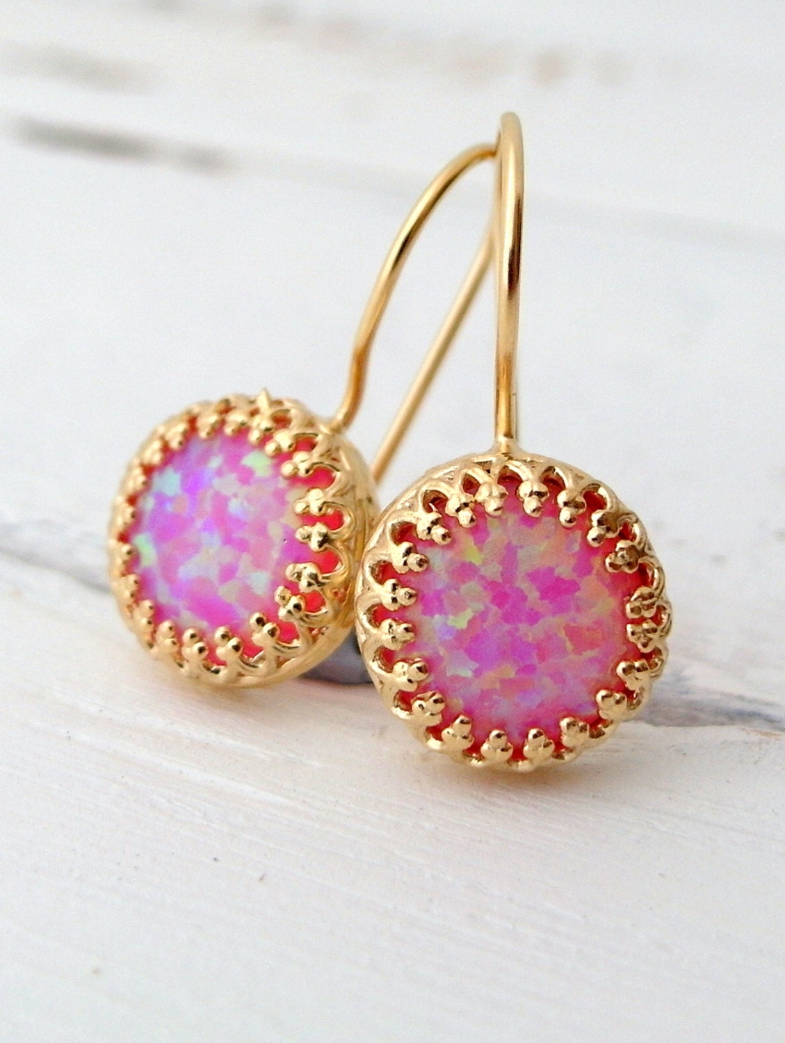 Pink Opal Drop Earrings Opal Earrings Dangle Earrings Bridal - Etsy Israel