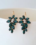 Emerald earrings,Emerald bridal earrings drop,Emerald drop earrings,Emerald vintage earrings,Cluster earrings,Crystal Bridesmaids earrings product logo